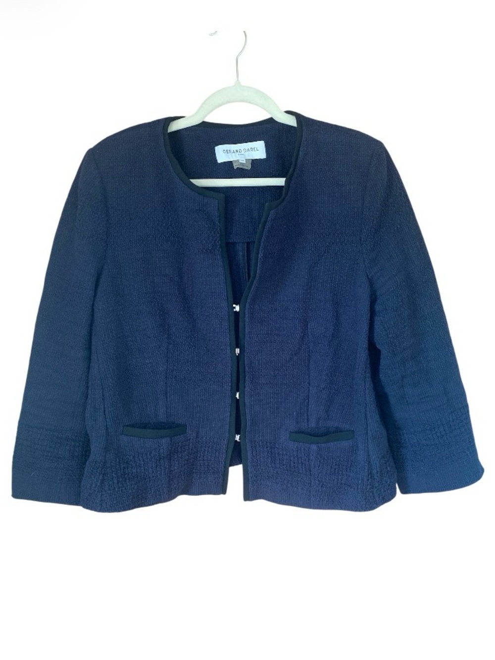 GERARD DAREL PARIS Women’s Navy  Blazer Jacket cotton blended size 46 FR US 14